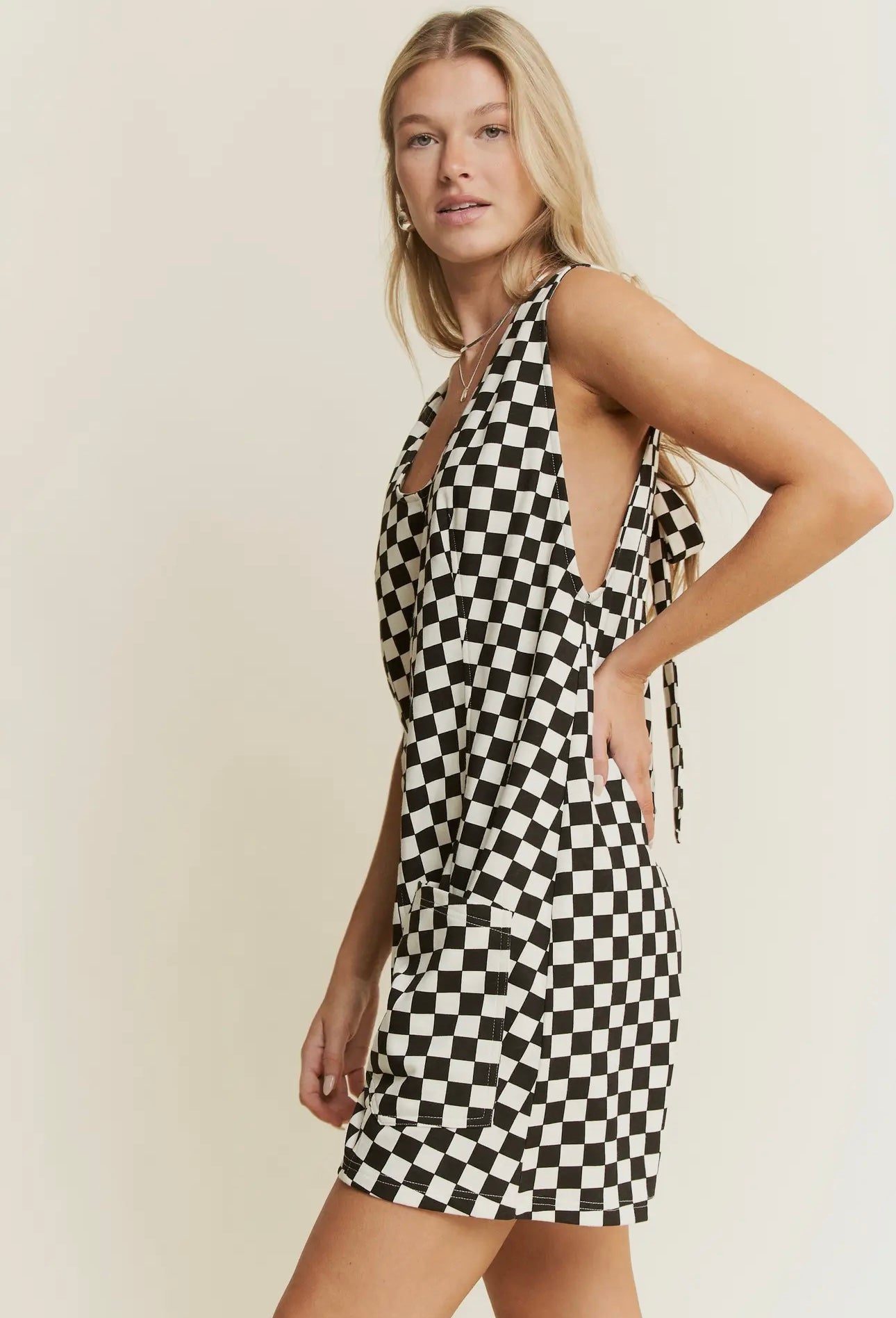 Checkered Print Romper