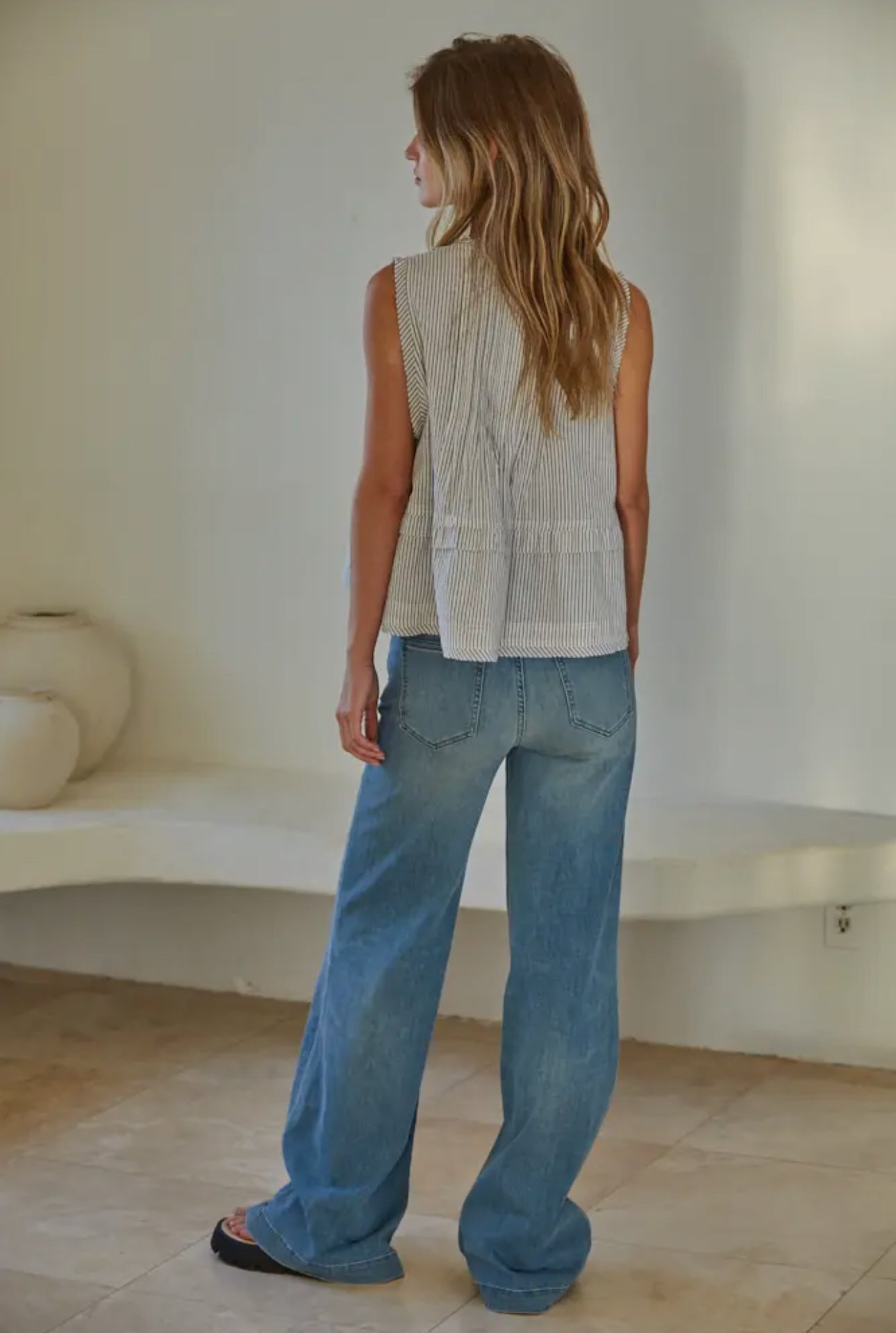 Striped Pintuck Blouse