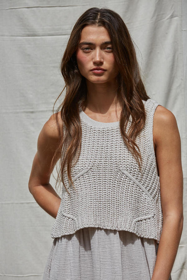 Misty Grey- Knit Braylee Sweater Dress