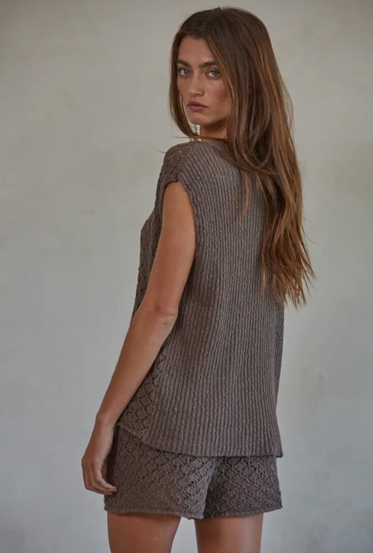 Knit Sweater Cotton Straight
Leg Shorts