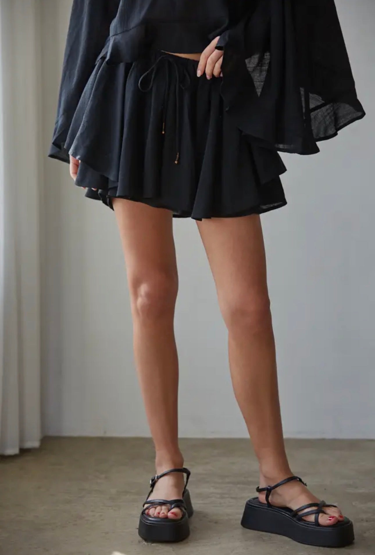 Woven Rayon Layered Skirt