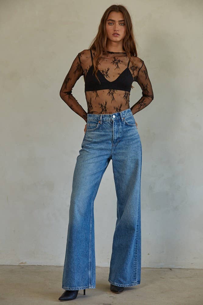 Aubrey Lace Top- Black