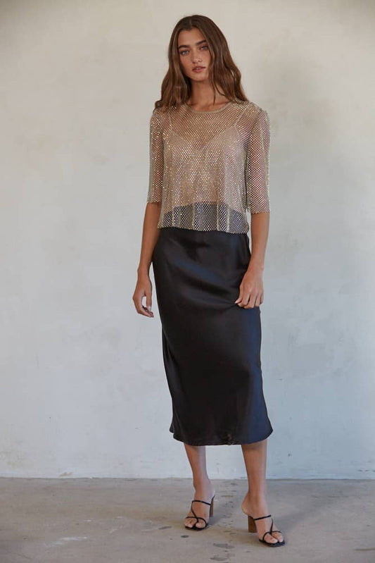 The Sloane Satin Midi Skirt
