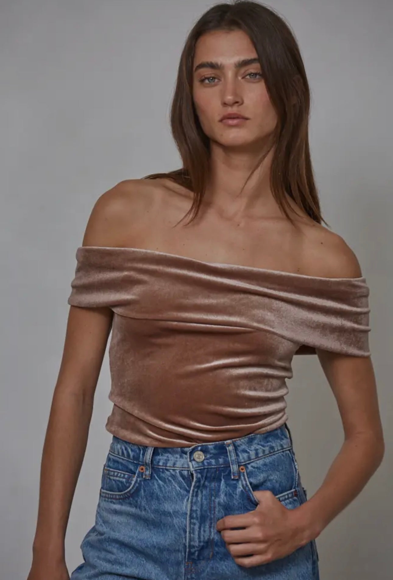 Velvet Foldover Bodysuit