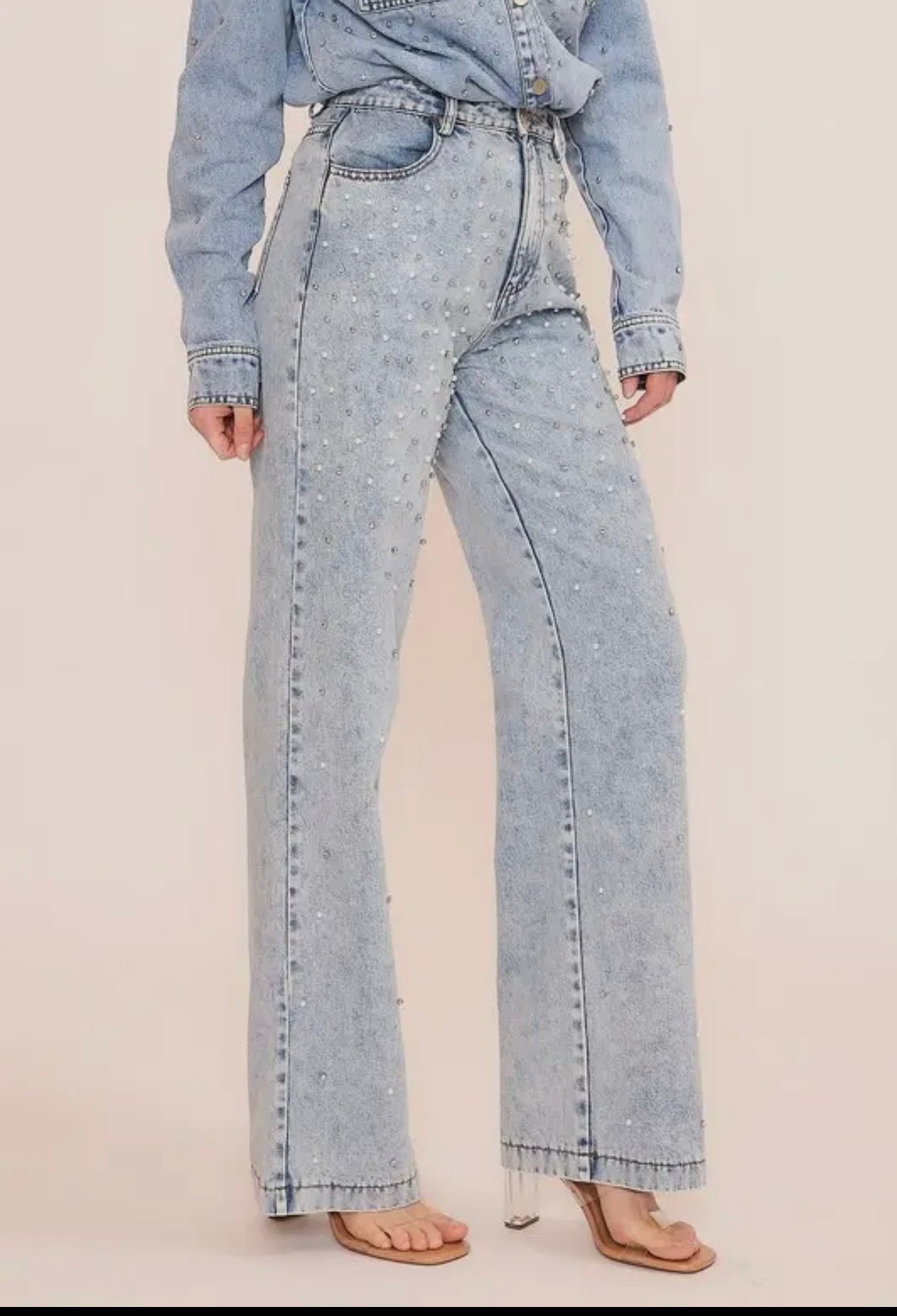Luxe Rhinestone and Pearl Jeans