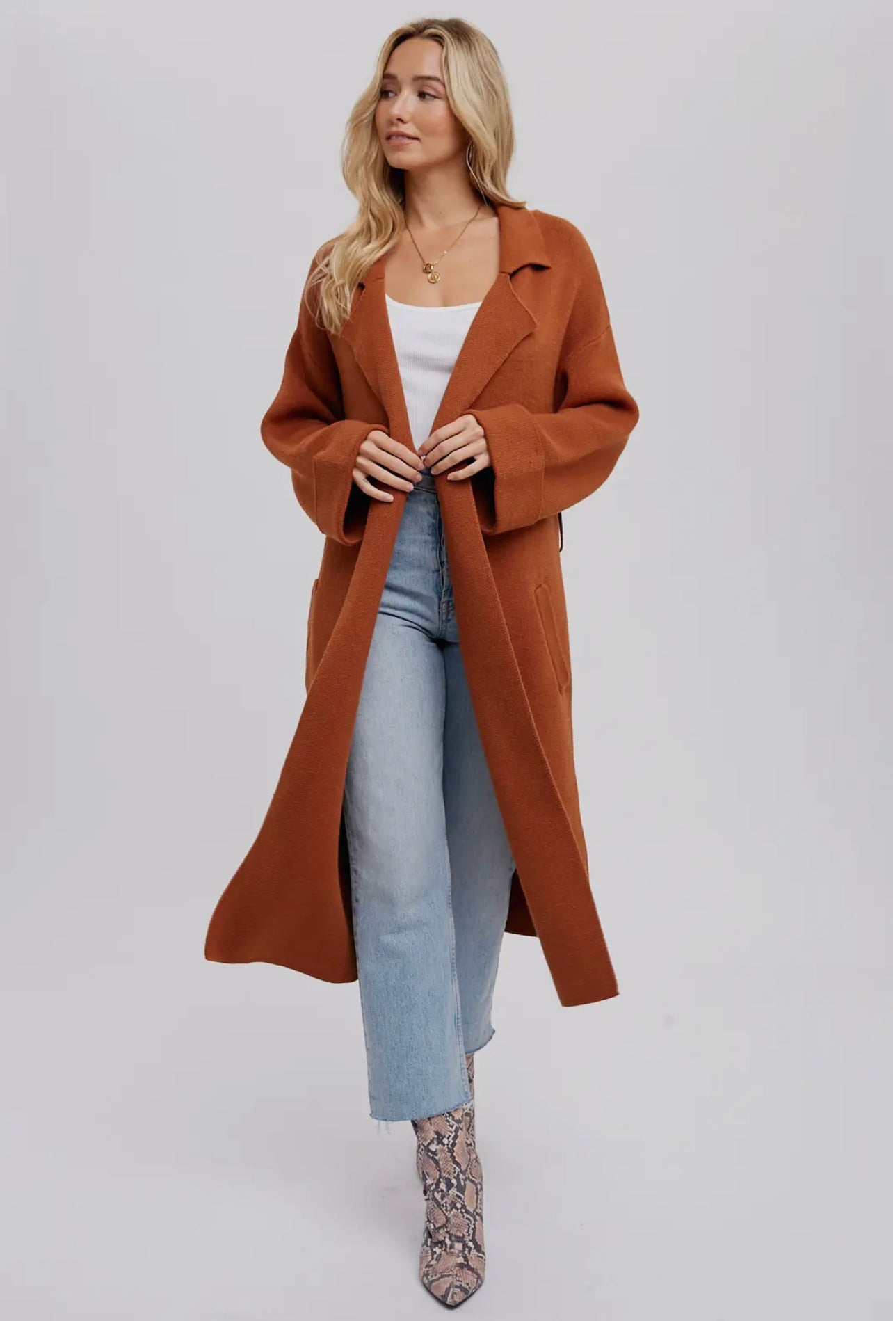 Effortless Knitted Trench Coat image 2