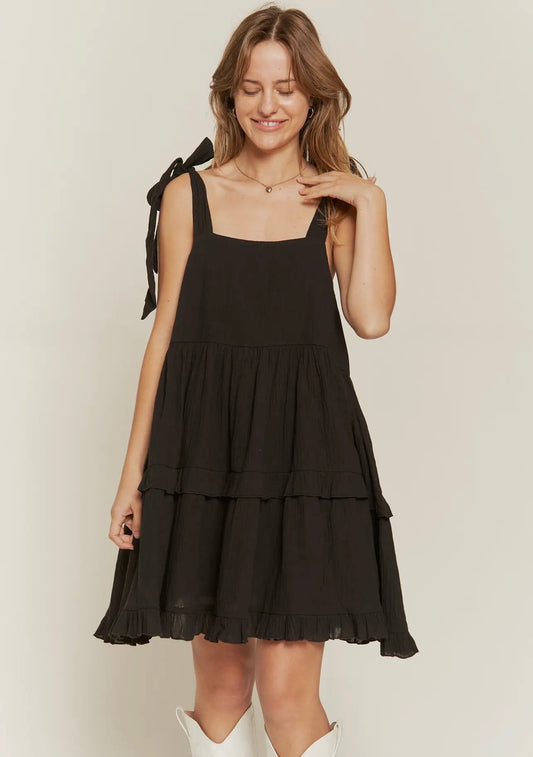 Square neck ruffle dress image 1