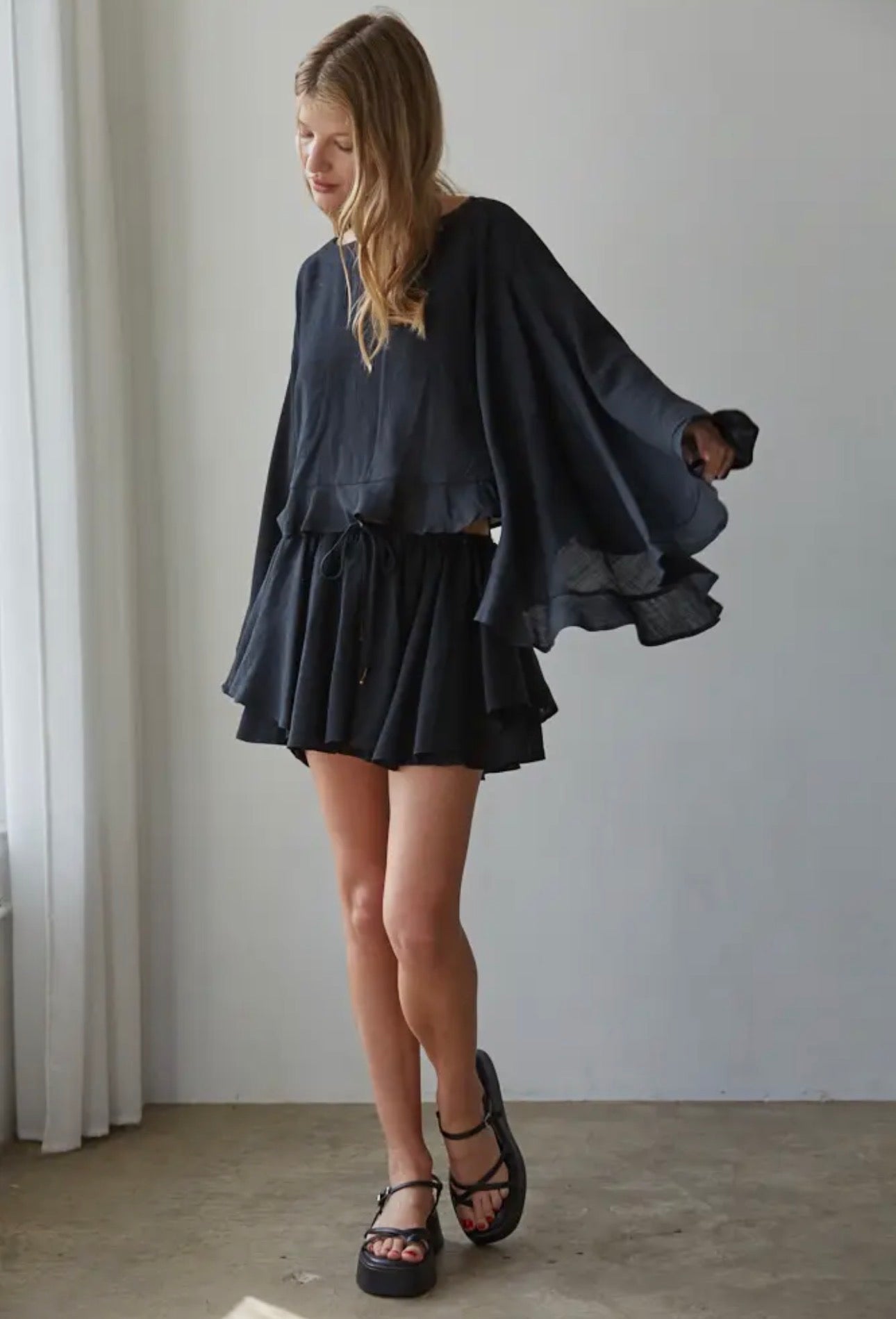 Woven Rayon Layered Skirt