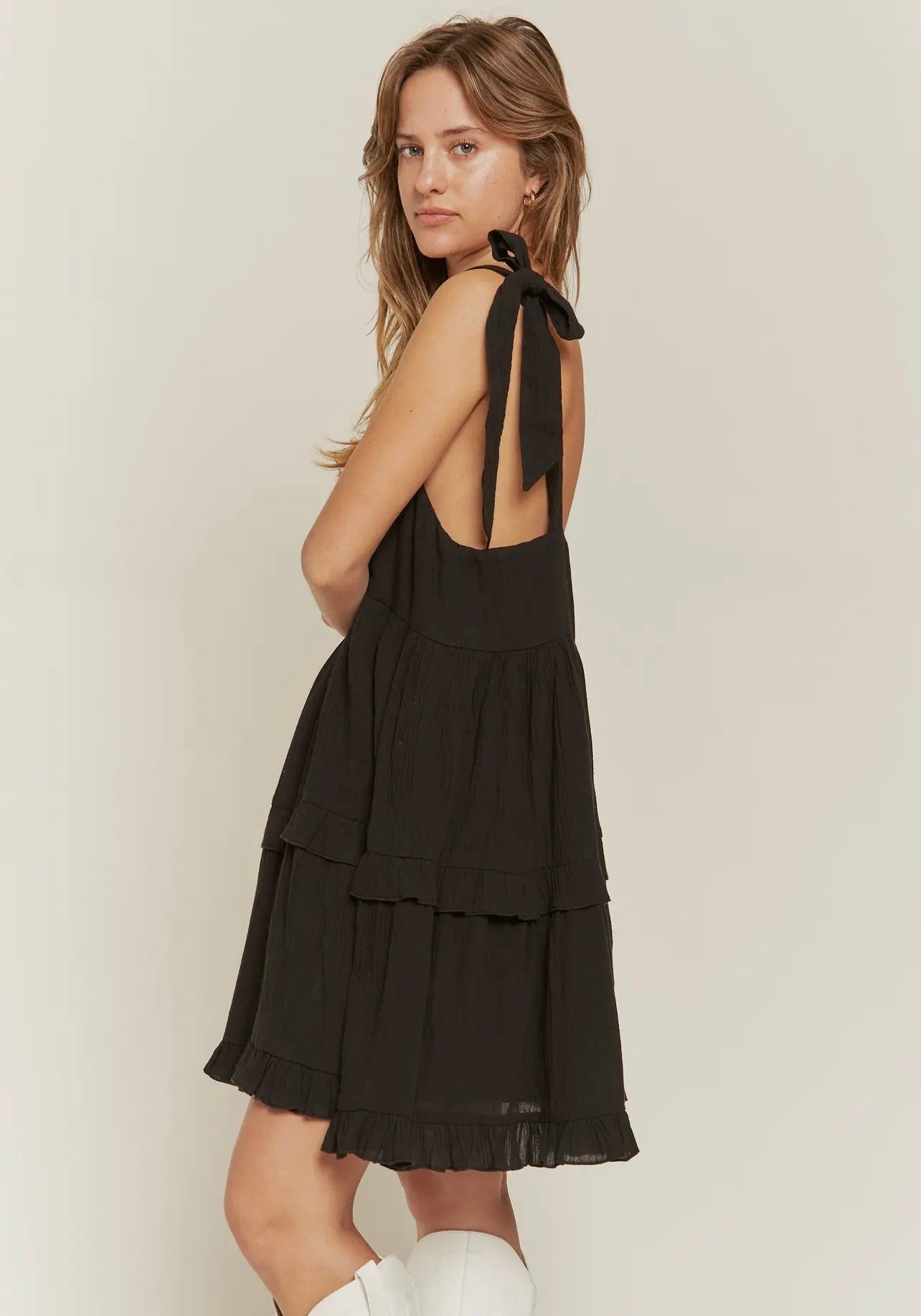 Square neck ruffle dress image 0