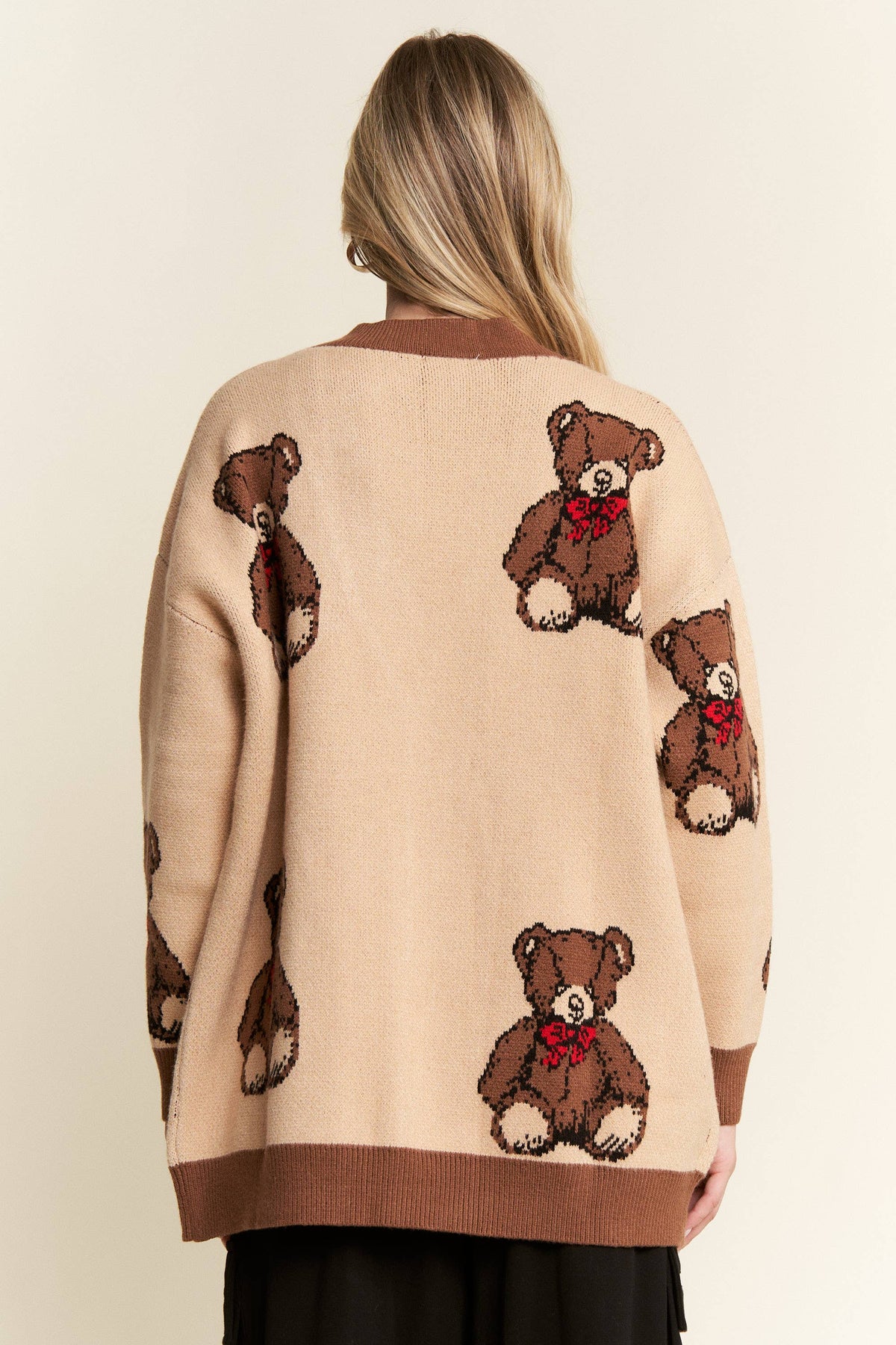 BEARY ADORABLE CARDIGAN: MOCHA BROWN