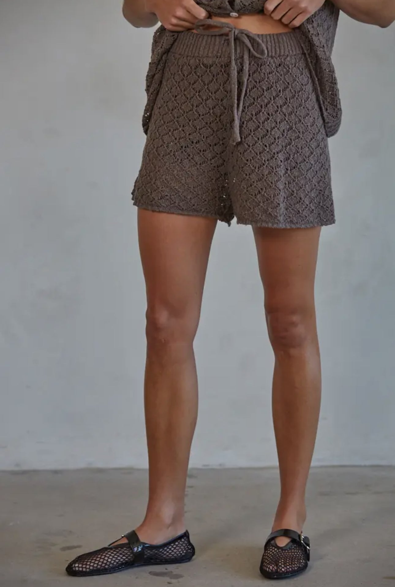 Knit Sweater Cotton Straight
Leg Shorts