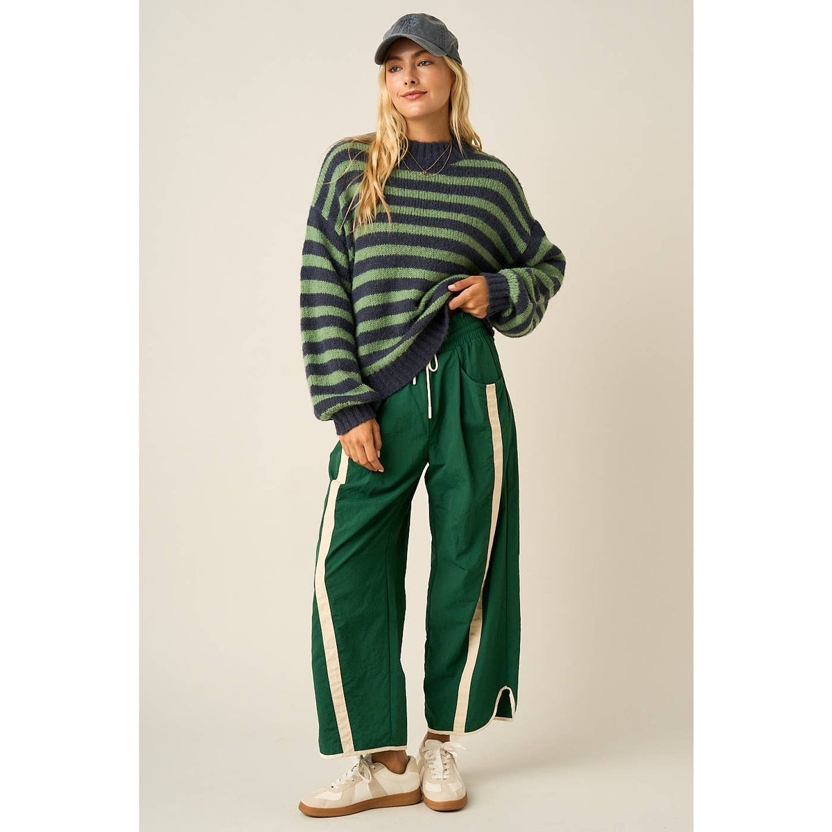 Off-Duty Stripe Barrel Pants