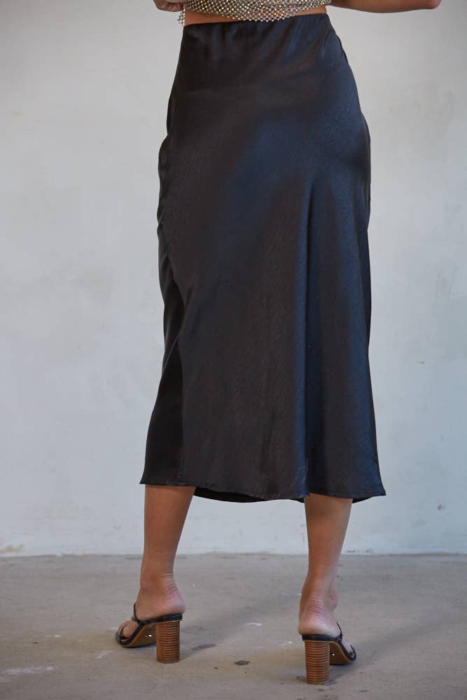 The Sloane Satin Midi Skirt