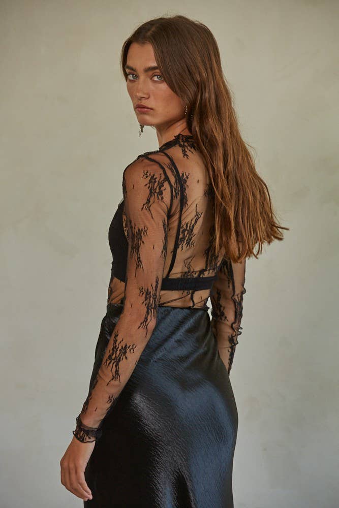Aubrey Lace Top- Black