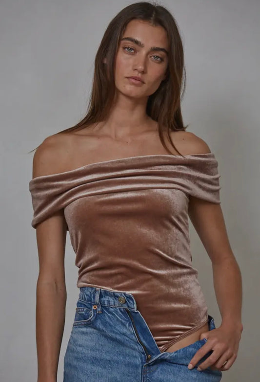 Velvet Foldover Bodysuit