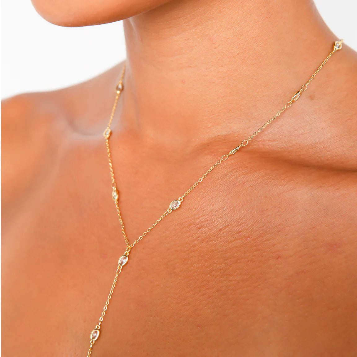 Kristen Oval Lariat Necklace