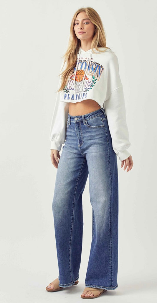 Risen High-Rise Wide Leg Jeans image 0