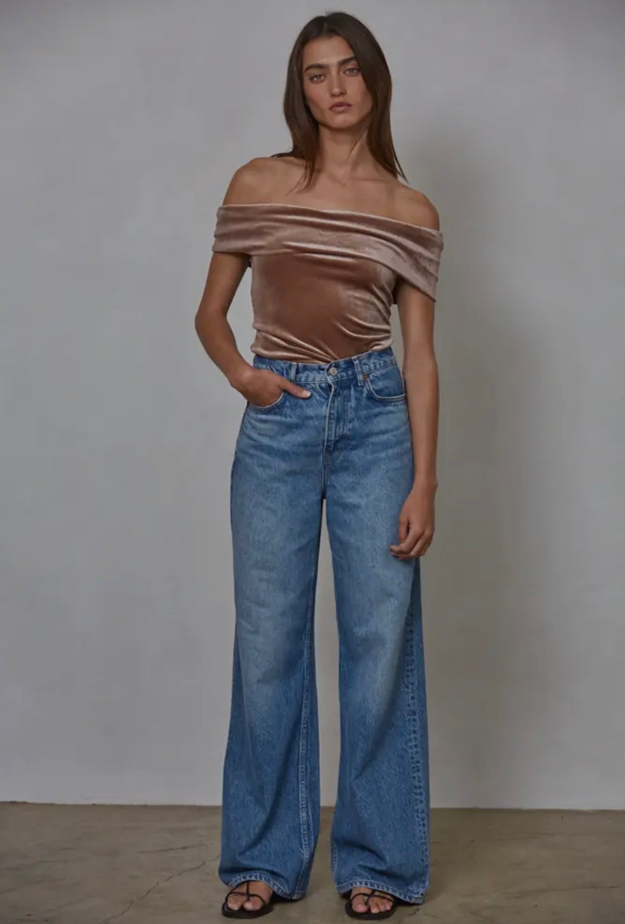 Velvet Foldover Bodysuit