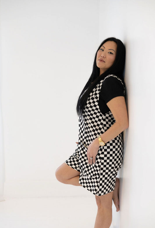 Checkered Print Romper
