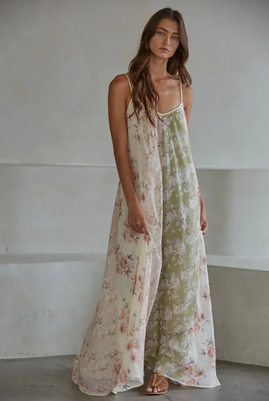 Woven Polyester Chiffon Multi Ploral
Print Maxi