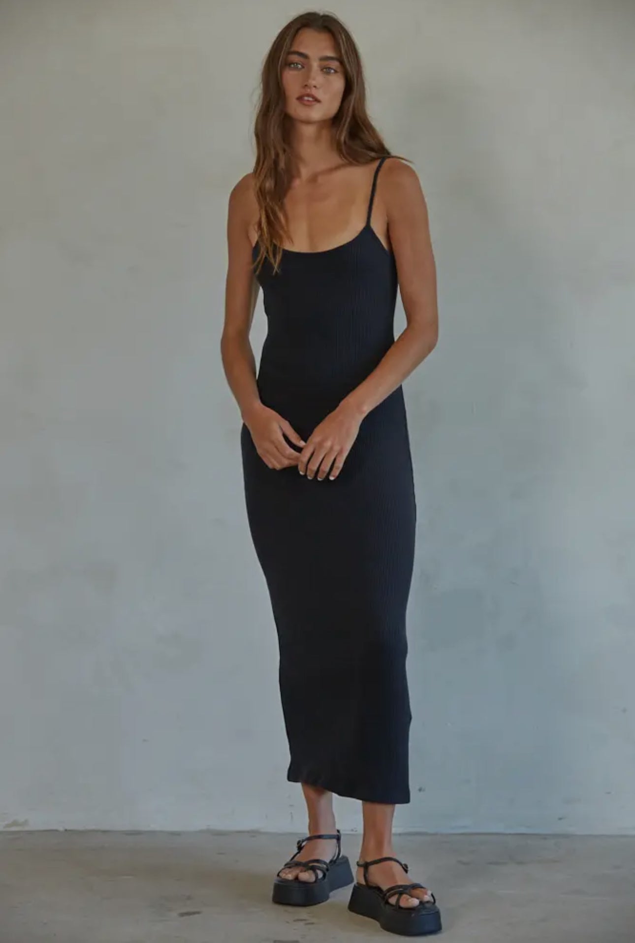 Knit Ribbed Midi Dress