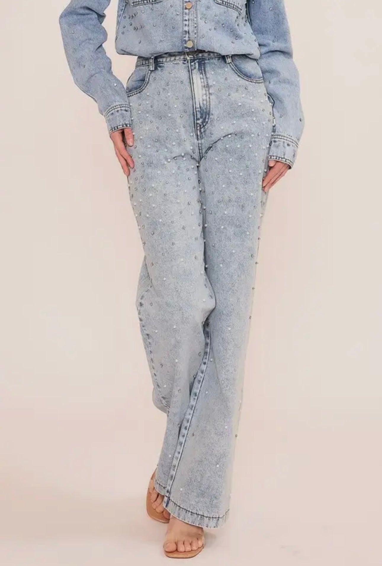 Luxe Rhinestone and Pearl Jeans