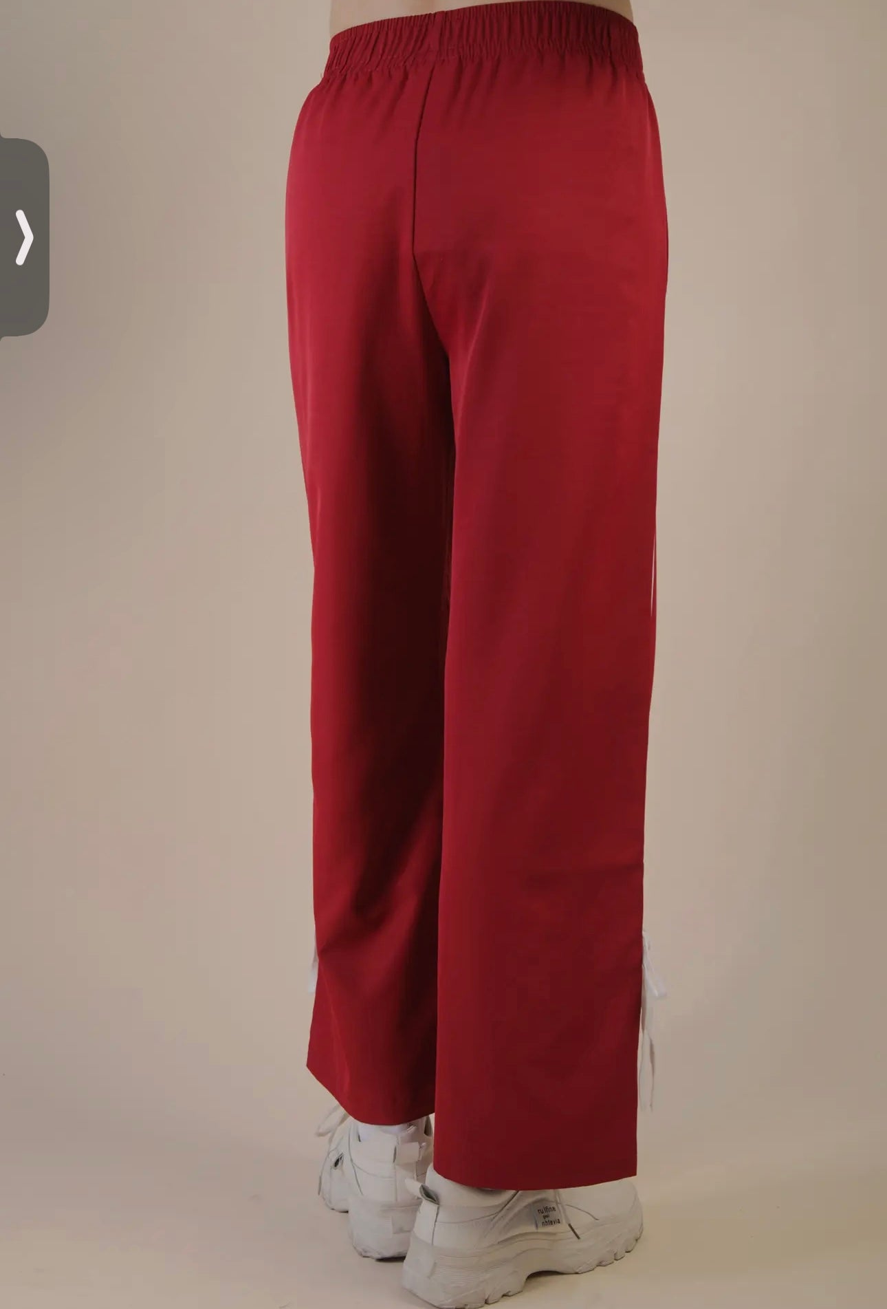 Side Ribbon Jersey Pants- Red