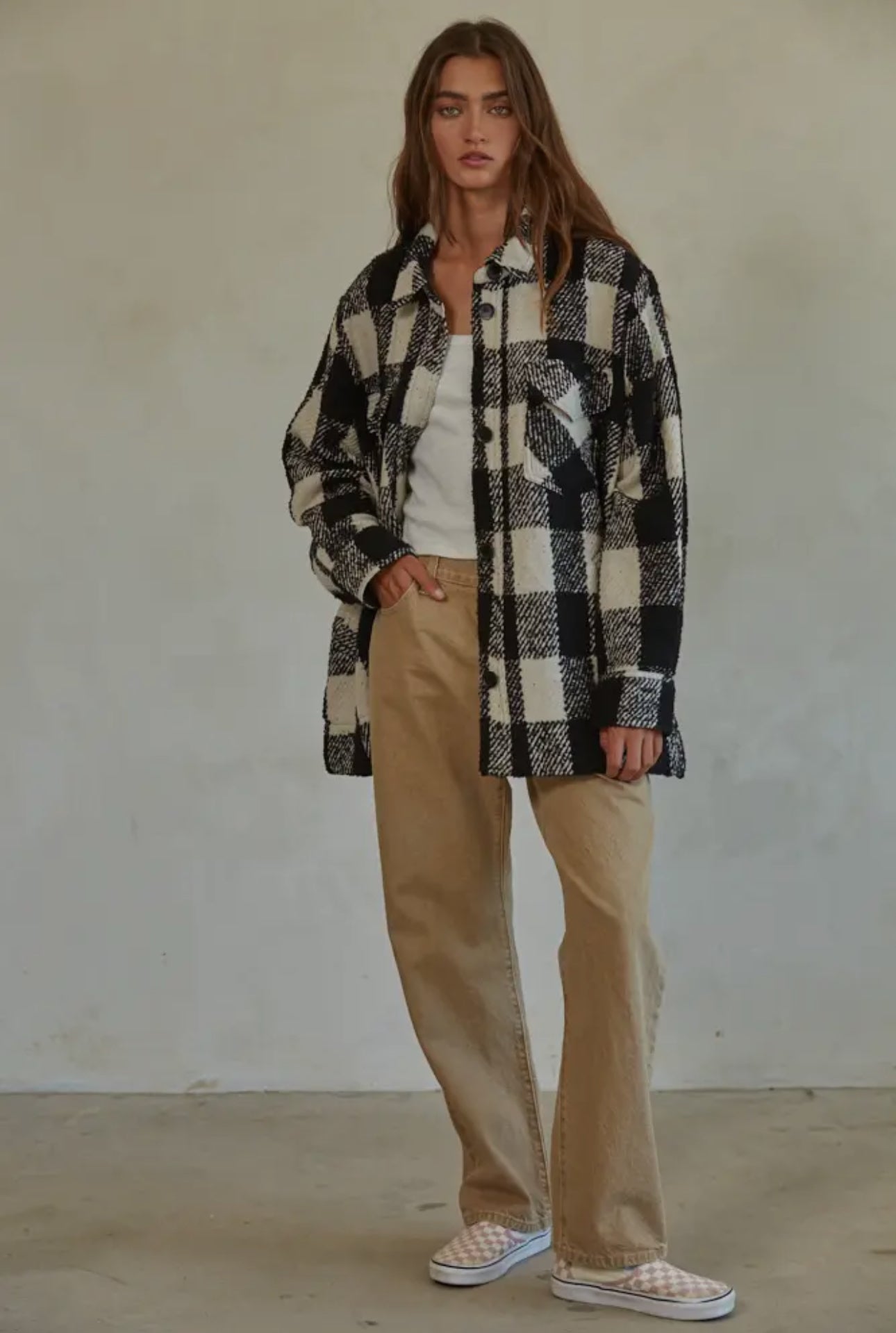 Woven Wool Plaid Jacket