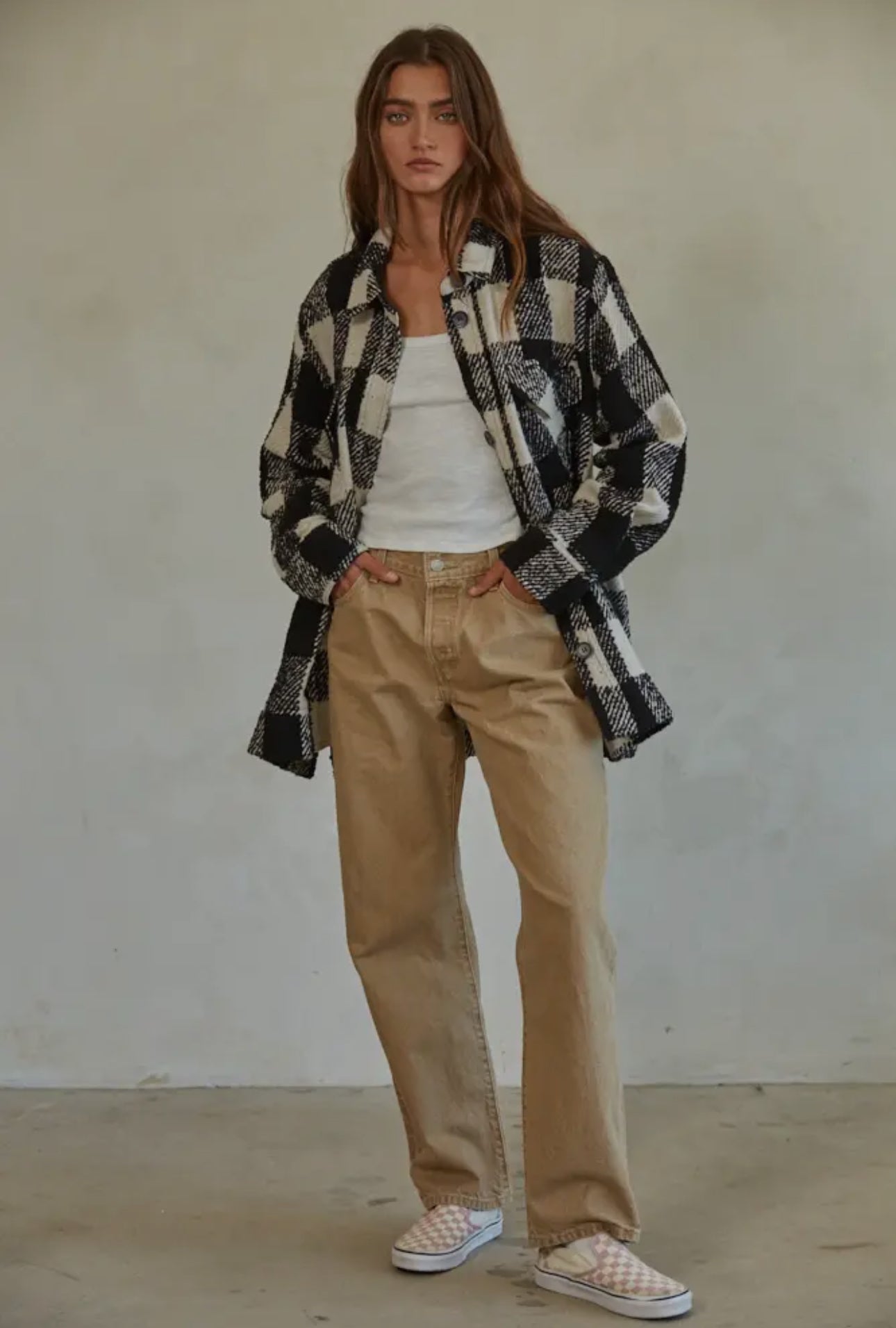 Woven Wool Plaid Jacket