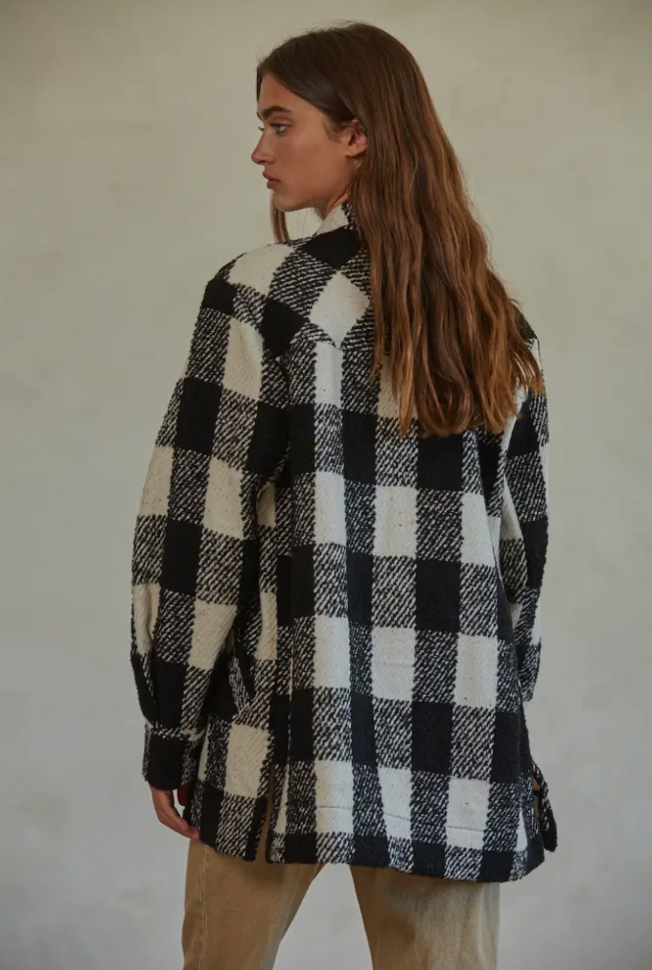 Woven Wool Plaid Jacket