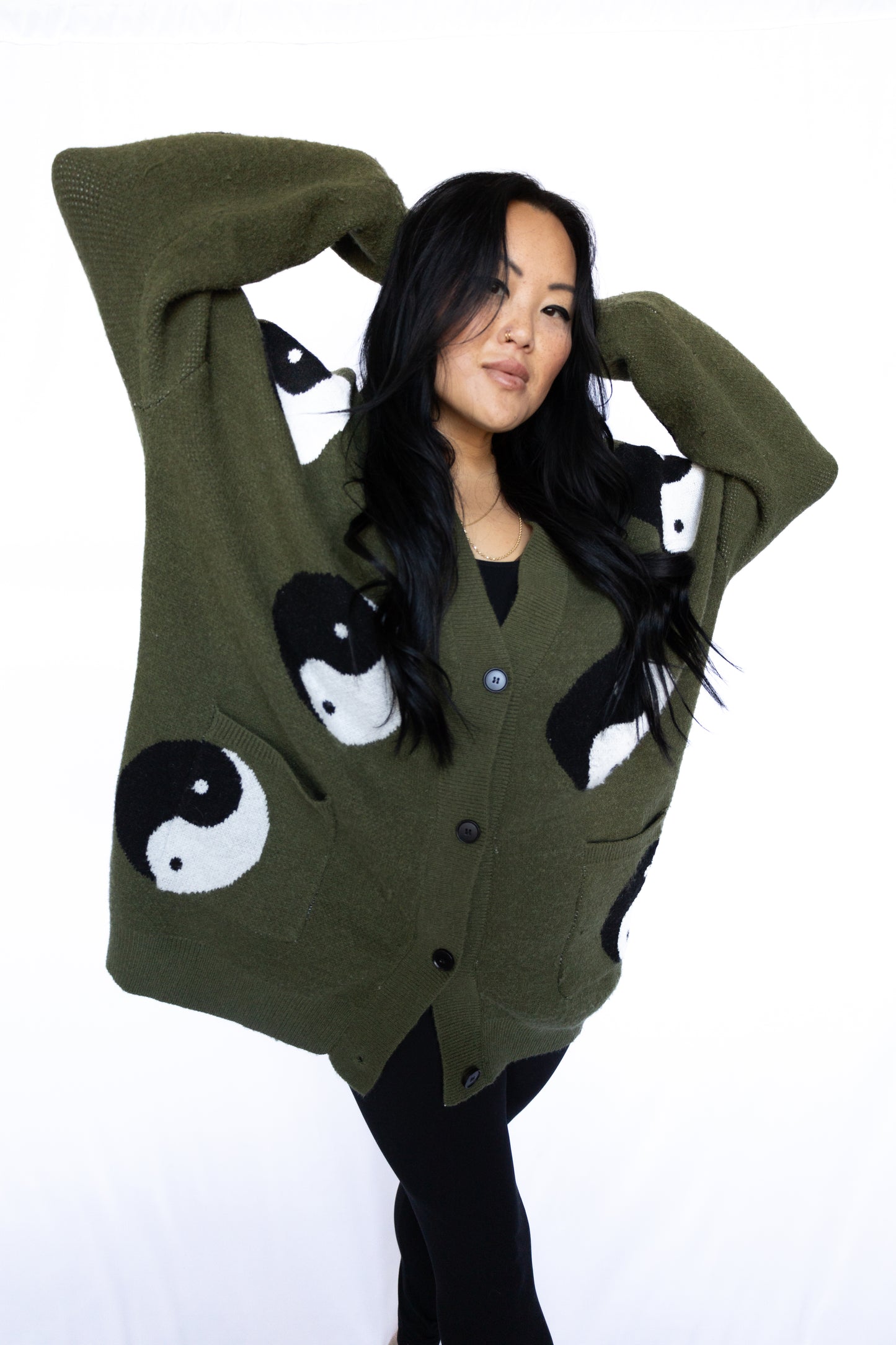 Yin Yang Oversized Cardigan