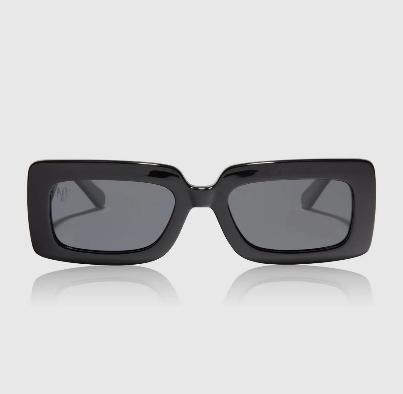 Bad Beach - Black Solid Grey Polarized Square Sunglasses image 2