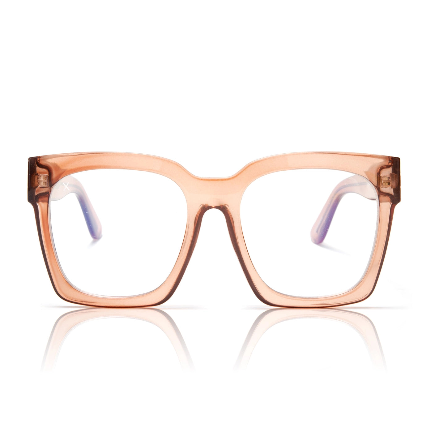 Anonymous - Taupe Crystal Square Blue Light Glasses image 1