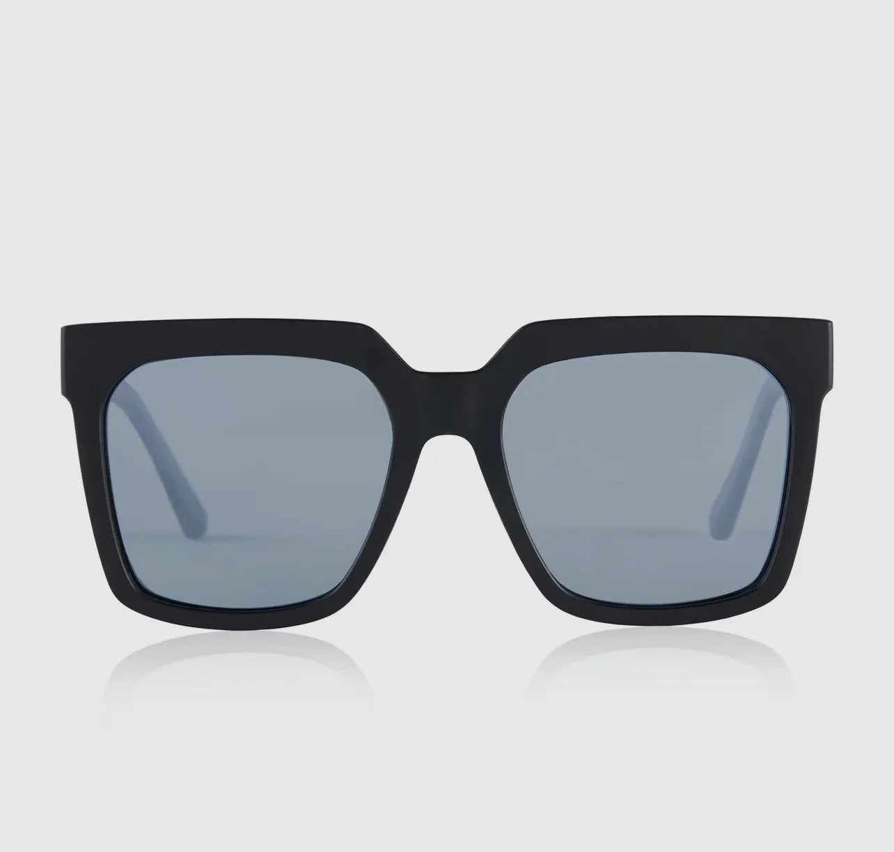 Topanga - Matte Black Silver Mirror Square Sunglasses image 1