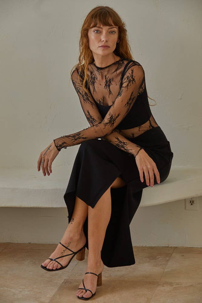 Aubrey Lace Top- Black