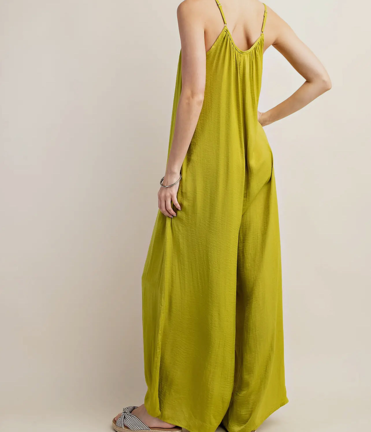 Satin Effect Fabic Side Pocket Loose-fit Jumpsuit image 5